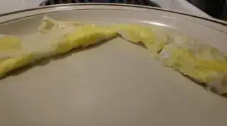 plated eggs sliced