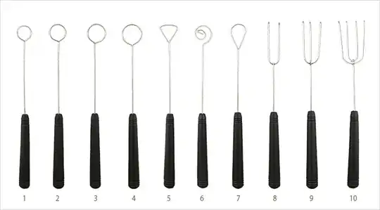 A small selection of the available dipping forks