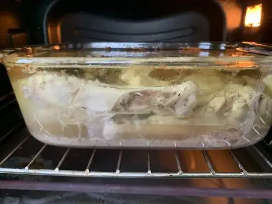 duck confit with layer of water