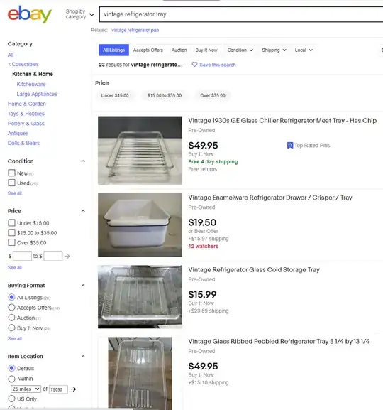 Examples of refrigerator trays