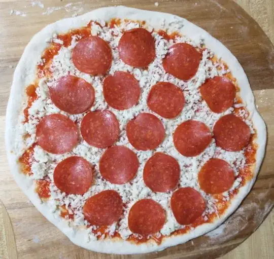 Second pizza before baking