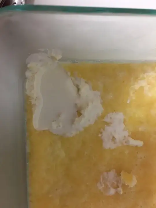 Liquid at top left corner