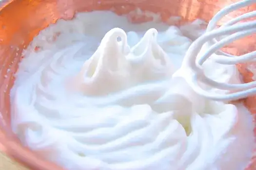 "Soft peaks" beaten egg whites