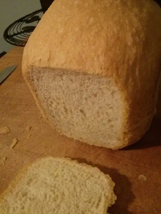 A white French loaf made with no salt, which looks similar to a 'normal' loaf