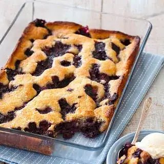 Texas style blueberry cobbler