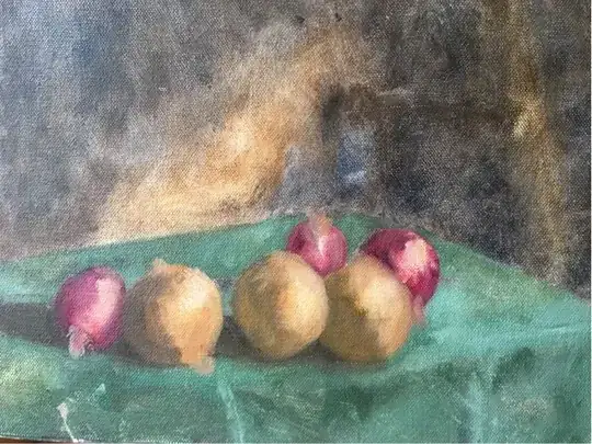 My not so impressive still life from the class (oil)