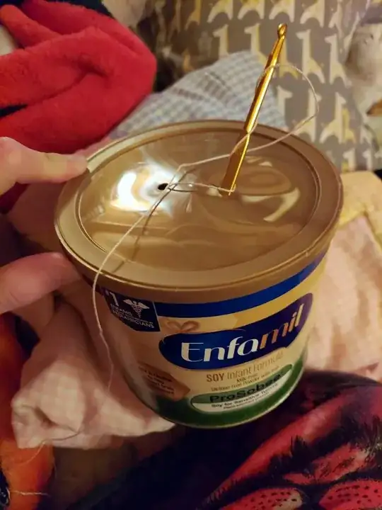 Enfamil infant formula can turned into yarn storage