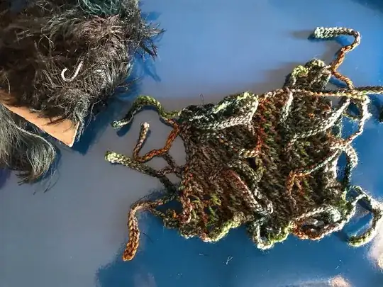 Extra ties added for decreasing girdle girth even more when the yarn ‘ball’ gets smaller