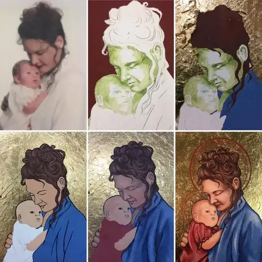 Madonna & Child in traditional egg-tempera 
