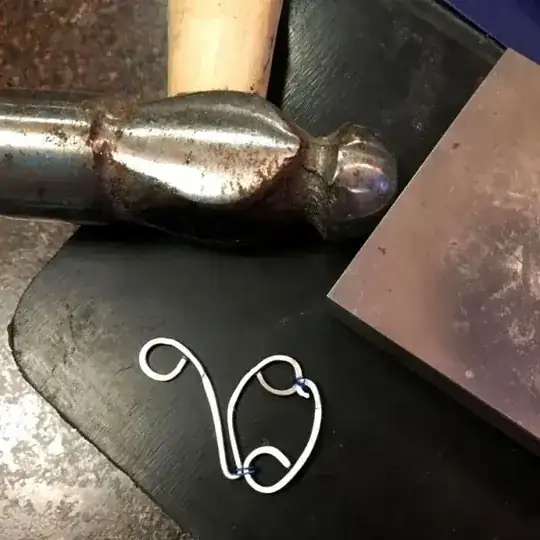 so maybe something like that? I just used 2 pieces of bent and shaped 18 gauged wire, hammered out to make the pieces sit more flat, and then used 2 thin pieces of beading wire to anchor the 2 pieces together 