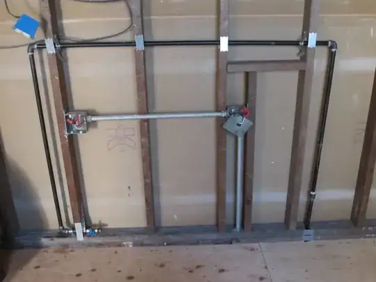 Image of full gas line in kitchen