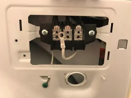 the green wire on the four prong was screwed to the left side of the unit