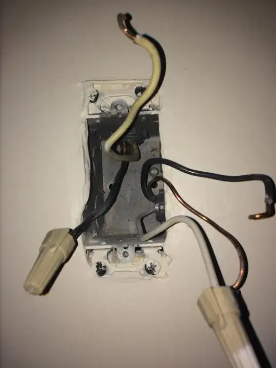 black comes from nearby outlet, white to ceiling light