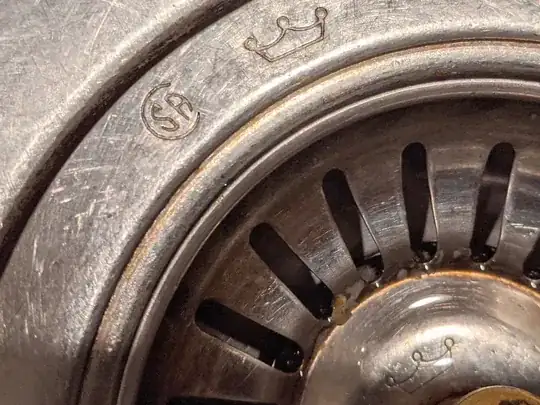 Sink with crown logo, three rounded tips