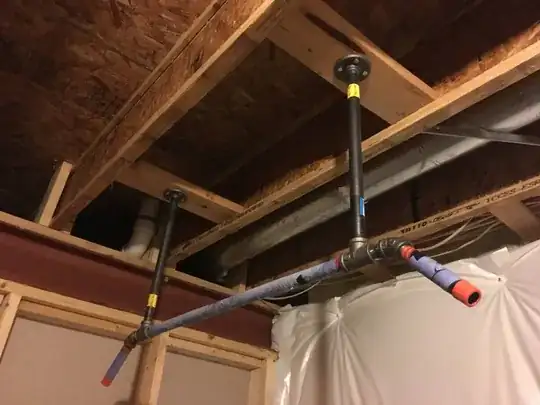 photograph showing installation across the joist cavity