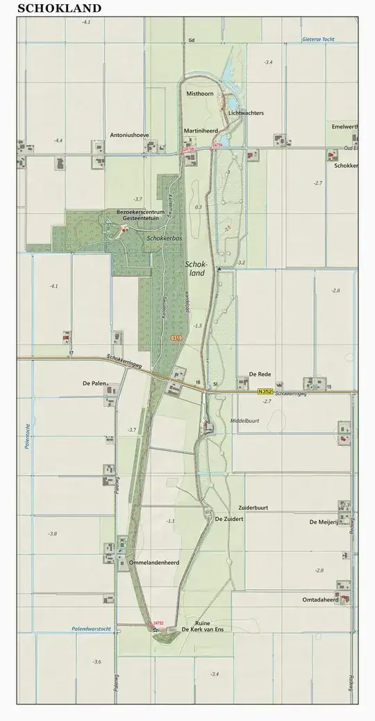 topographic map Schokland topographic map