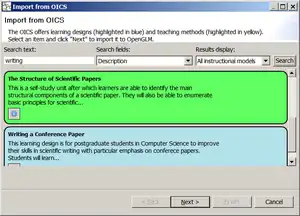Searching and importing an existing unit of learning from the Open ICOPER Content Space