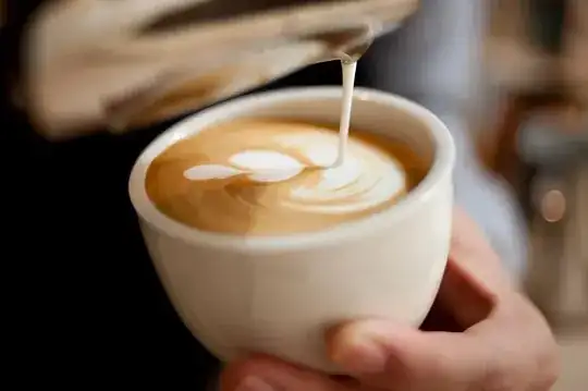 Photo of a cup with a drink based on coffee and steamed milk