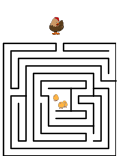 Hen and chicks in a labyrinth