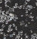 A magnified view of sugar crystals