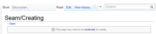 Full bar across screen with a grey circle stating "This page may need to be reviewed for quality".