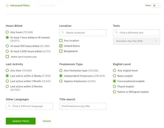 UpWork 'Advanced Filtering' option to find Freelancers