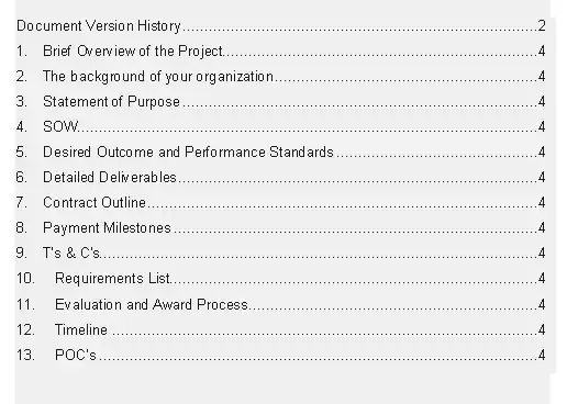RFP Contents
