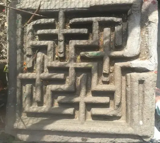 Image of swastiki motif at a temple, Almore