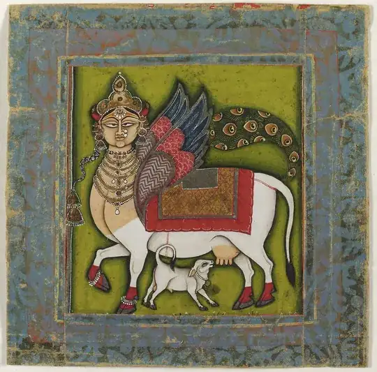 Kamadhenu with a calf