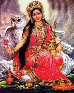 Goddess Lakhmi with owl