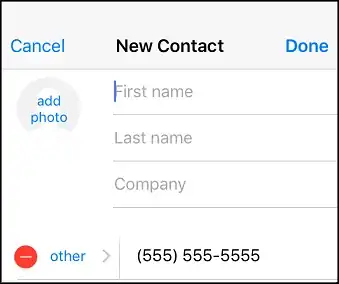 iPhone new contact