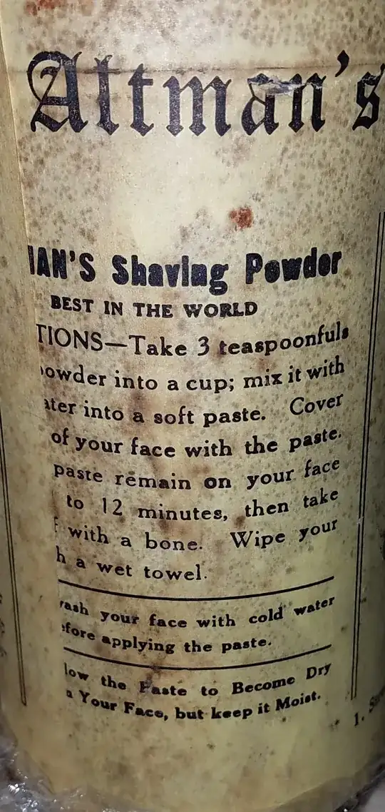 closeup of instructions in English