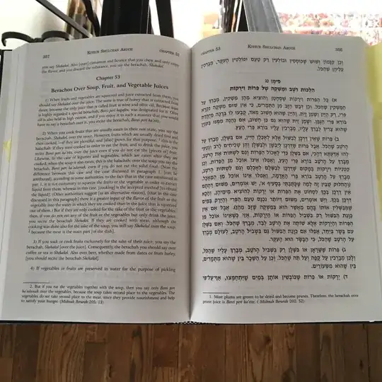 *Kitzur Shulcahn Aruch* book, open to chapter 53