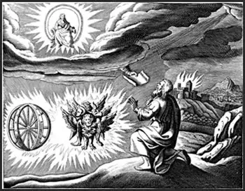 Ezekiel and the Cherubim by someone in the 1500s