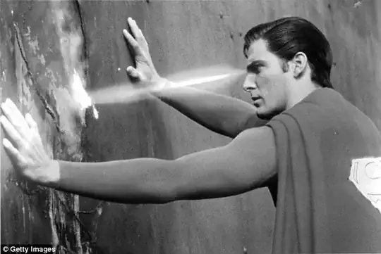 superman using laser eyes