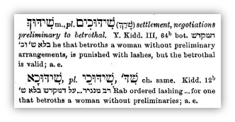 Screen capture of the relevant entry in the Jastrow dictionary
