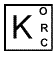 KORC symbol; a large "K" in a square, with smaller letters "O" "R" and "C" arranged vertically on the right-hand side of the square