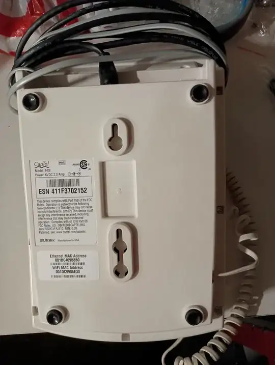 bottom of unit