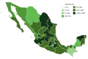 Number of active confirmed cases by state (as of August&nbsp;10, 2020[update])