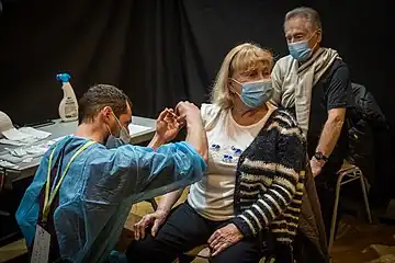 Vaccination of people aged over 75 in Strasbourg on 18 January 2021.