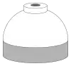 Illustration of cylinder shoulder painted white for medical oxygen