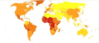 Deaths due to iron-deficiency anaemia per million persons in 2012 &nbsp;&nbsp;no data&nbsp;&nbsp;0&nbsp;&nbsp;1&nbsp;&nbsp;2-3&nbsp;&nbsp;4-5&nbsp;&nbsp;6-8&nbsp;&nbsp;9-12&nbsp;&nbsp;13-19&nbsp;&nbsp;20-30&nbsp;&nbsp;31-74&nbsp;&nbsp;75-381