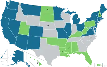Map of cannabis laws in the US