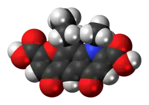 Space-filling model of the nedocromil molecule