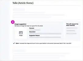 8. Update the messaging on the talk page once the image has been reviewed.