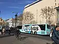 Aerobús stop in Plaça Catalunya, Barcelona