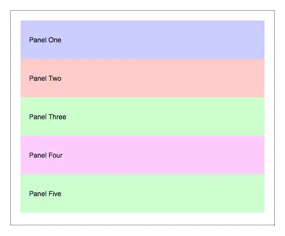 An example of a Stack layout with 'continuous' set to 'true'
