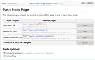 The push tab interface for a page titled 'Main Page'