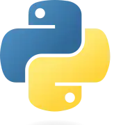 Blue and yellow snake logo