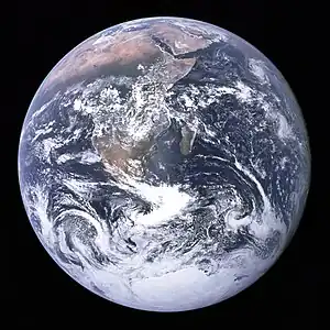 A view of the Earth taken from outer space